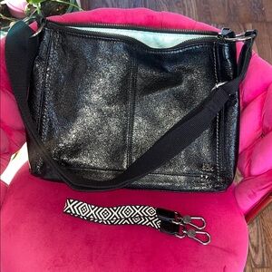 The Sak Black Leather Crossbody Bag